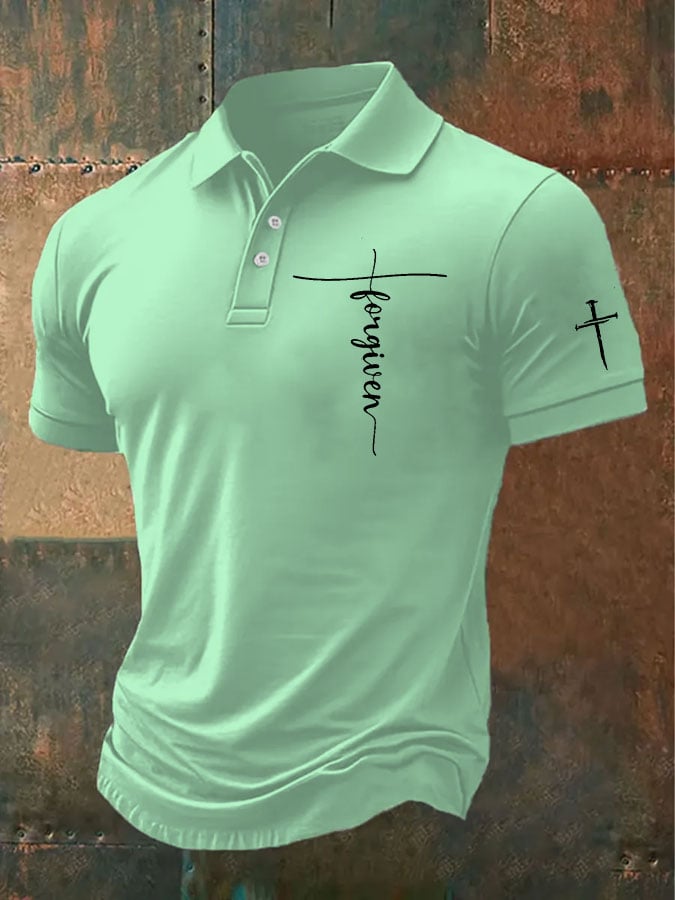 Men's Faith Print Polo Shirt