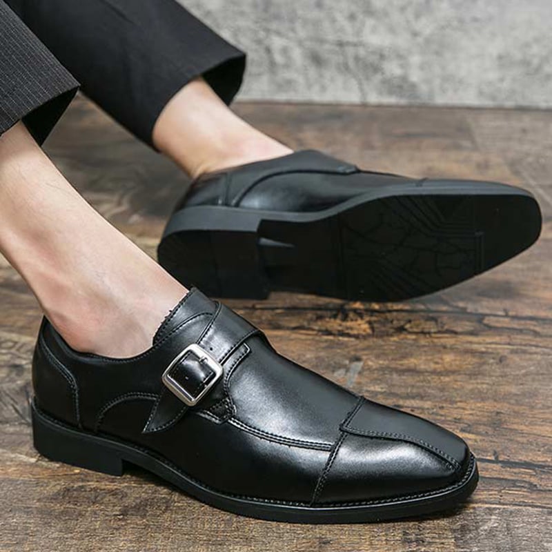 Men'S Patchwork Retro Punk Casual Single Monk Shoes