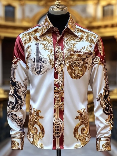 Men's Satin Luxe Long Sleeve Button Down Shirt
