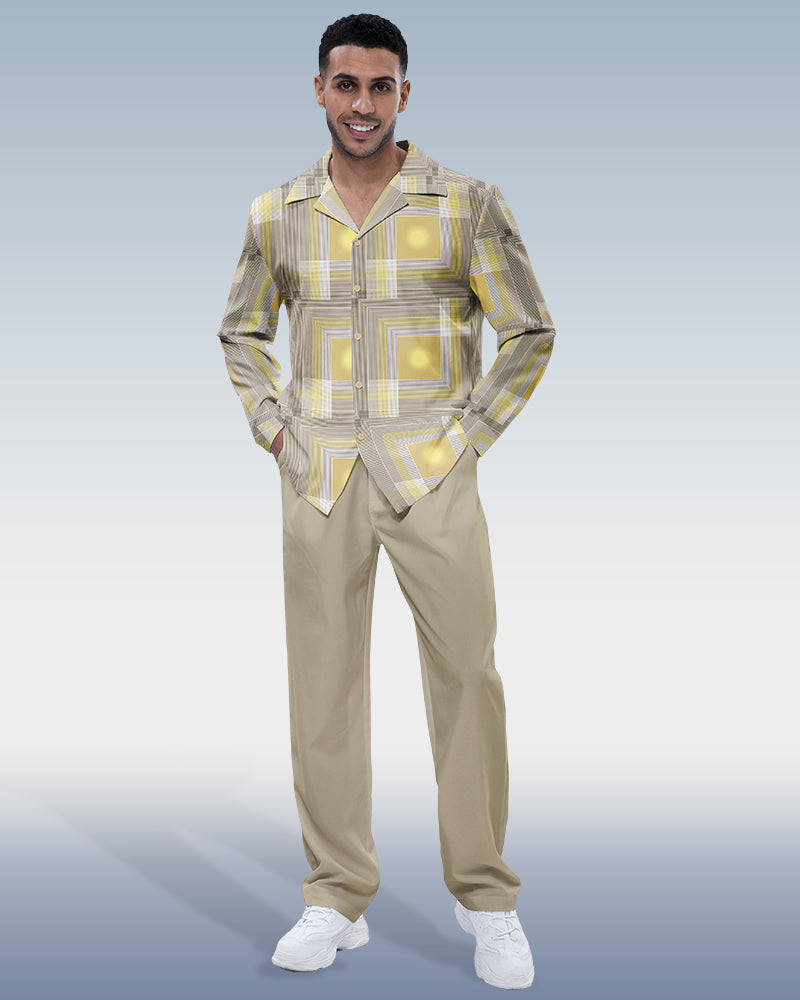 Suitmens Men's Art Cube Long Sleeve Walking Suit
