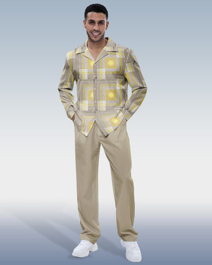 Suitmens Men's Art Cube Long Sleeve Walking Suit
