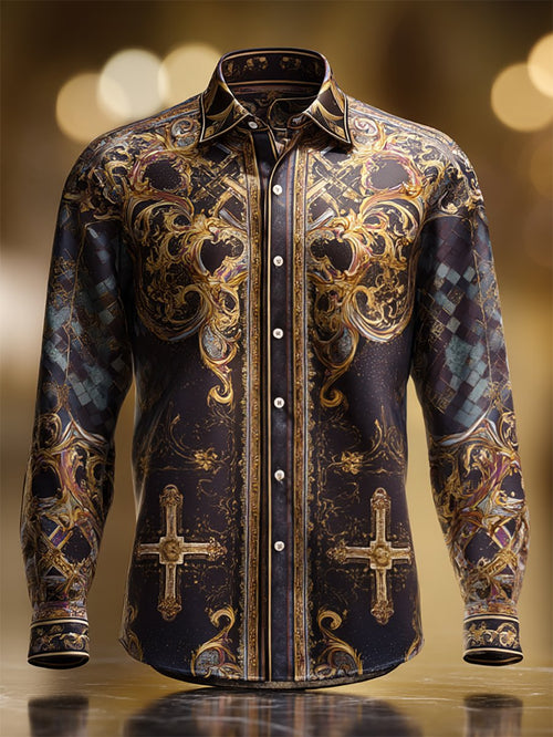 Men's Luxe Satin Long Sleeve Shirt