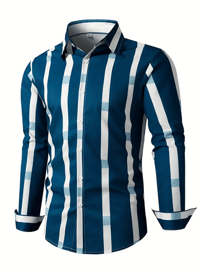 Men's Striped Business Casual Shirt
