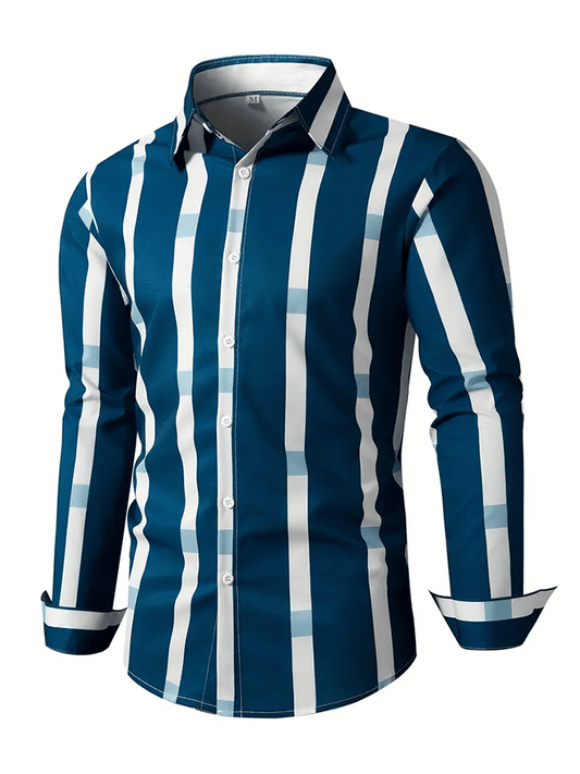 Men's Striped Business Casual Shirt