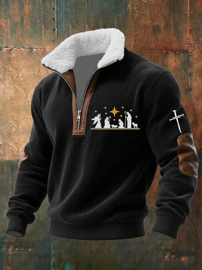 Men's casual retro faith Christmas sweatshirt