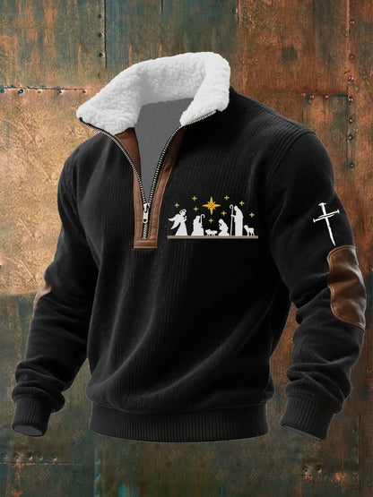 Men's casual retro faith Christmas sweatshirt