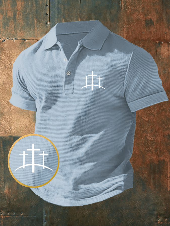 Men's Faith Waffle Short Sleeve Polo Shirt
