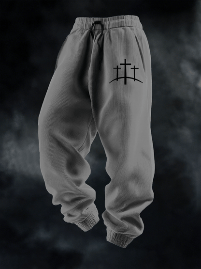 Men's Faith Print Casual Knit Pants