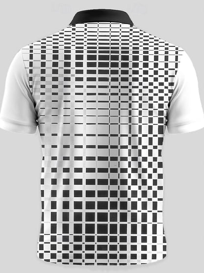 Men's Faith Printed Casual Zip-Up Polo Shirt