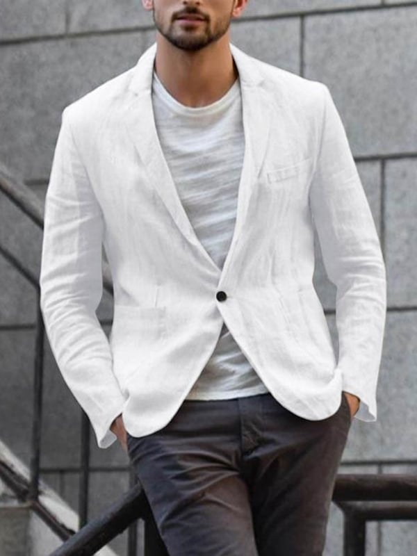 Men's casual loose cotton and linen suit