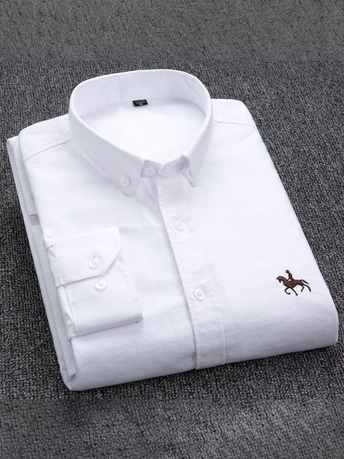 Men's Business Cotton Embroidered Shirt