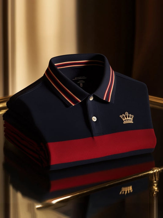 Men's Business Casual Button Short Sleeve Polo Shirt
