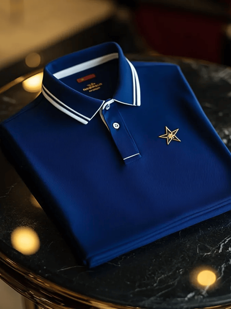 Men's Vintage Business Long Sleeve Polo Shirt