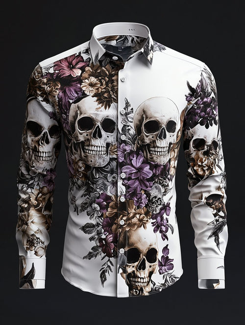 Men's Vintage Art Skull Shirt