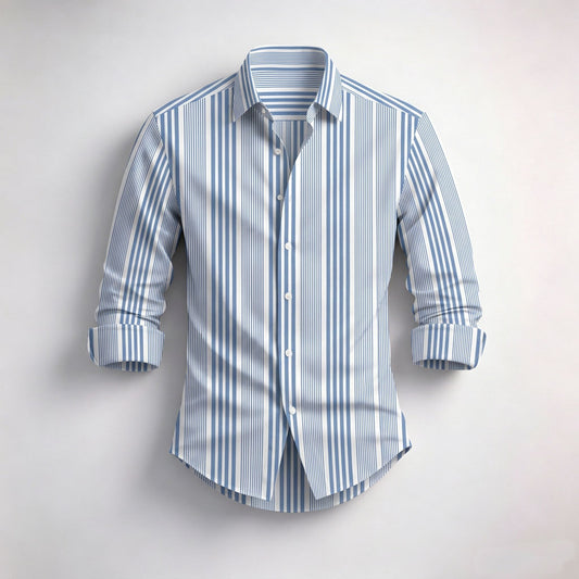 Men's Striped Long-Sleeve Shirt