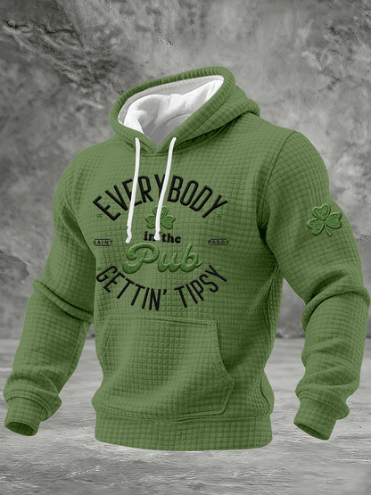 Men's St. Patrick's Day Print Checkered Hoodie