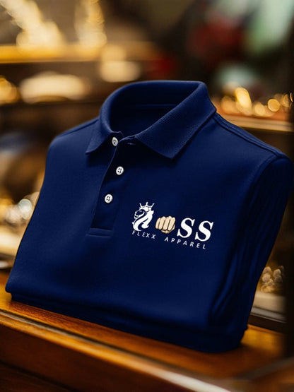 Men's Business Casual Printed Polo Shirt