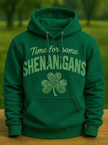 Men's Vintage-Style Saint Patrick's Day Time For Some Shenanigans Printed Sweatshirt