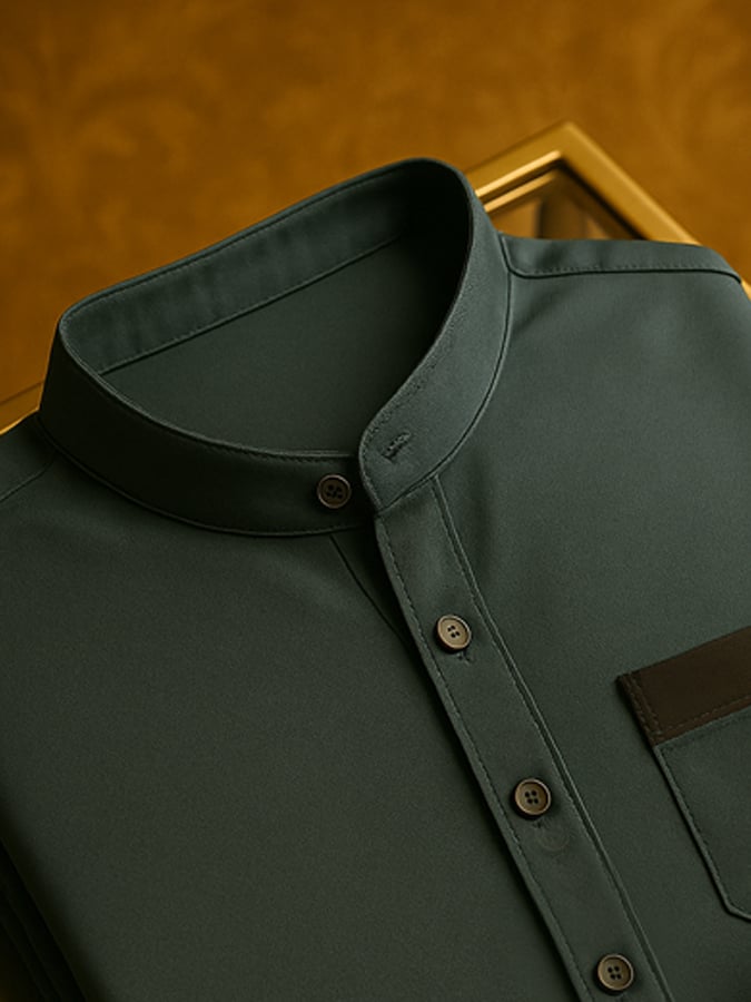 Men's Color Matching High-End Light Luxury Business Casual Short-Sleeved Shirt