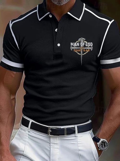 Men's Casual Contrast Color Faith Polo