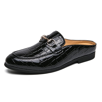 British Fashion Horsebit Heelless Breathable Faux Leather Shoes