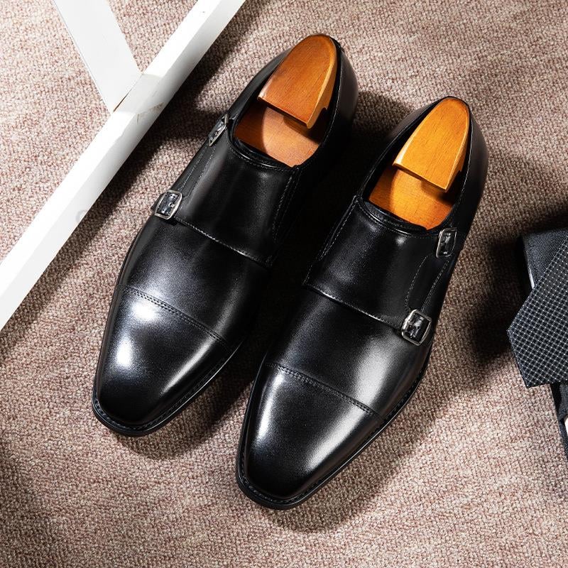 Buckle Pointed Toe British Style Men'S Shoes