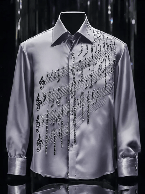 Men's Satin Luxe Long Sleeve Button Down Shirt