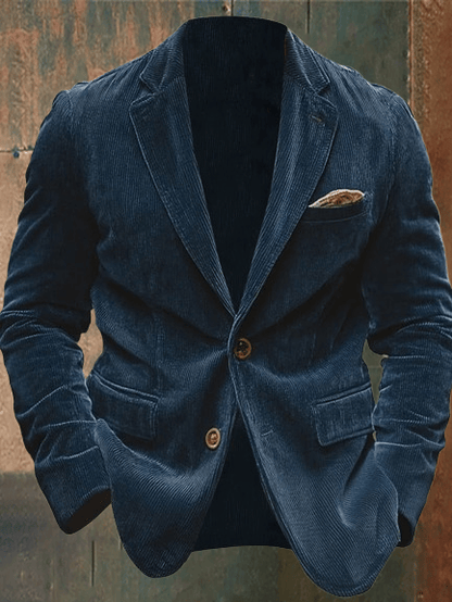 Men's mid-length outdoor corduroy jacket
