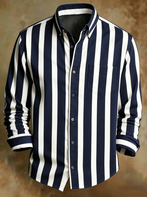 Men's Retro Abstract Art Print Pattern Business Style Shirt