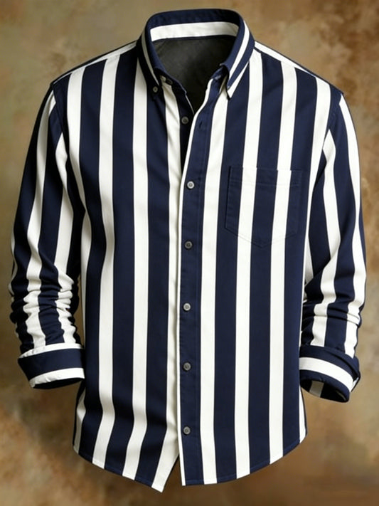 Men's Retro Abstract Art Print Pattern Business Style Shirt