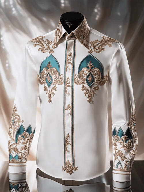 Men's Satin Luxe Long Sleeve Button Down Shirt