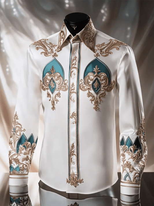 Men's Satin Luxe Long Sleeve Button Down Shirt