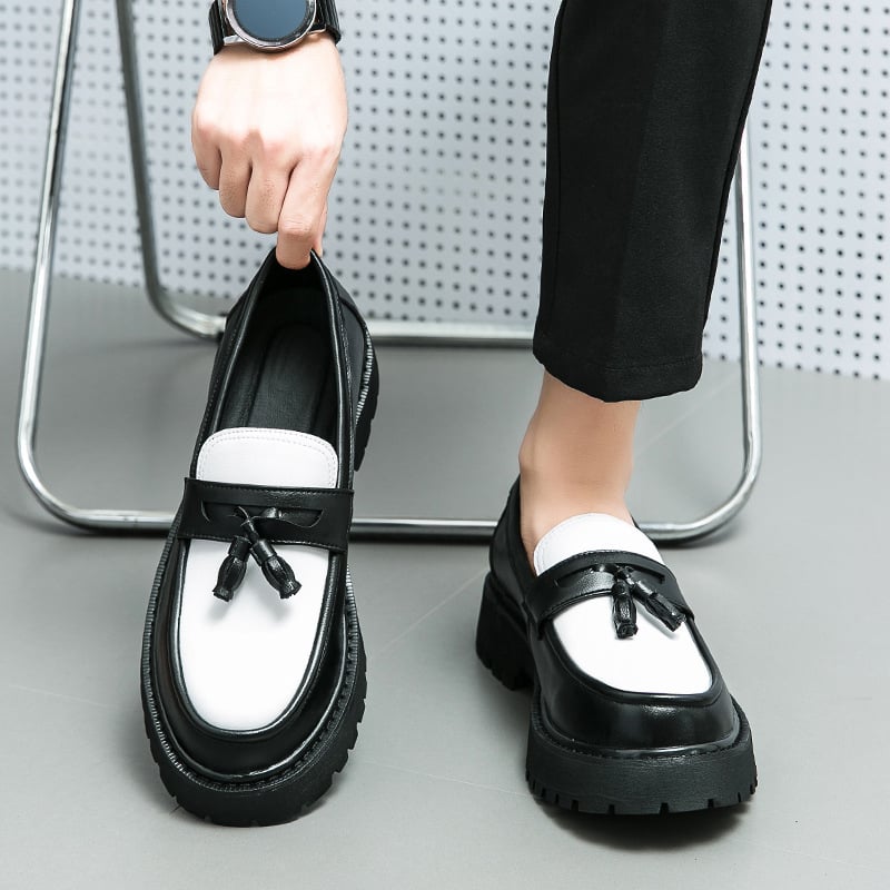 Men's Contrasting Color Business Casual Leather Shoes