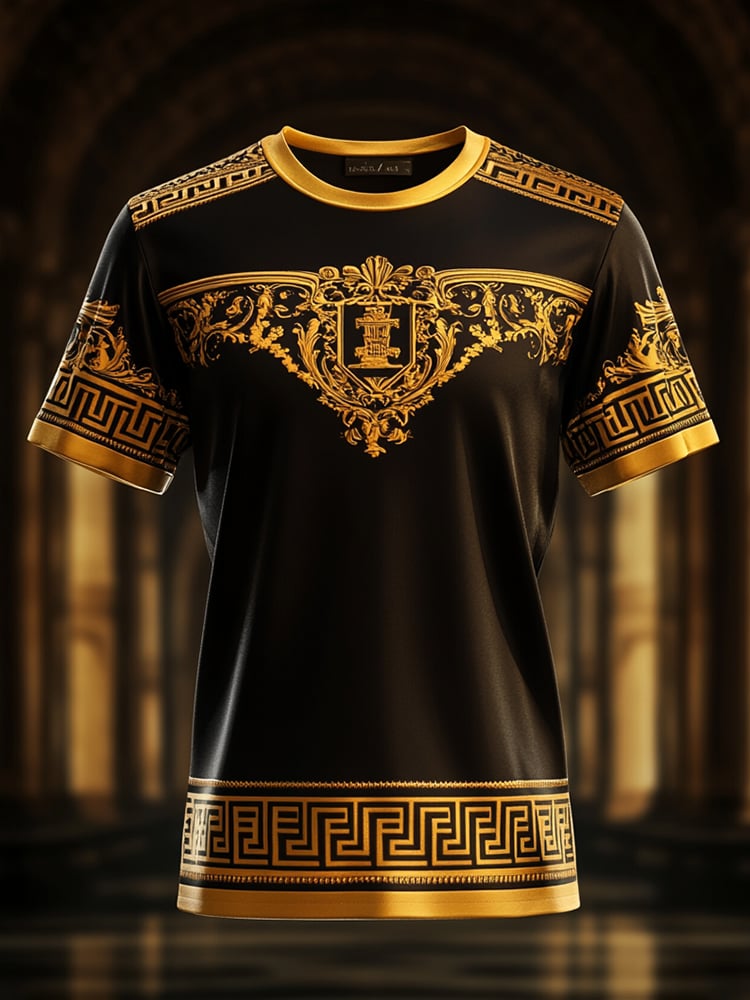 Men's Business Print Short Sleeve T-Shirt