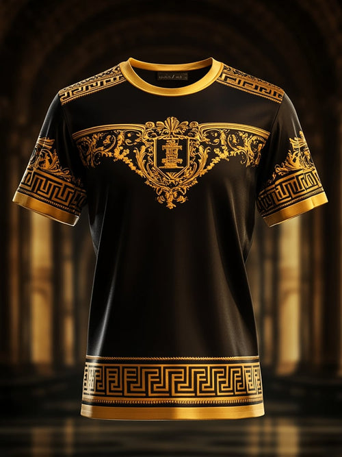 Men's Business Print Short Sleeve T-Shirt