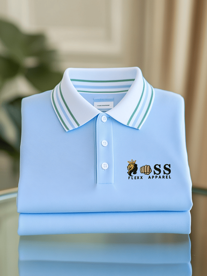 Men's Business Casual Printed Short Sleeve Polo Shirt
