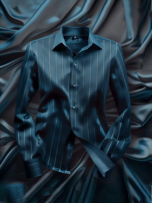 Men's Elegant Romantic Striped Long Sleeve Shirt