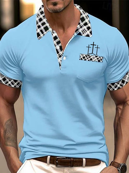 Men's Casual Faith Contrast Color Polo (With Pockets)