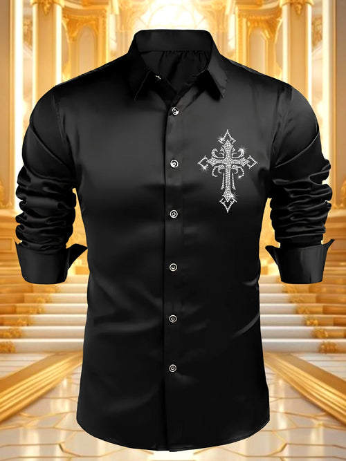 Men's Satin Luxe Long Sleeve Button Down Shirt