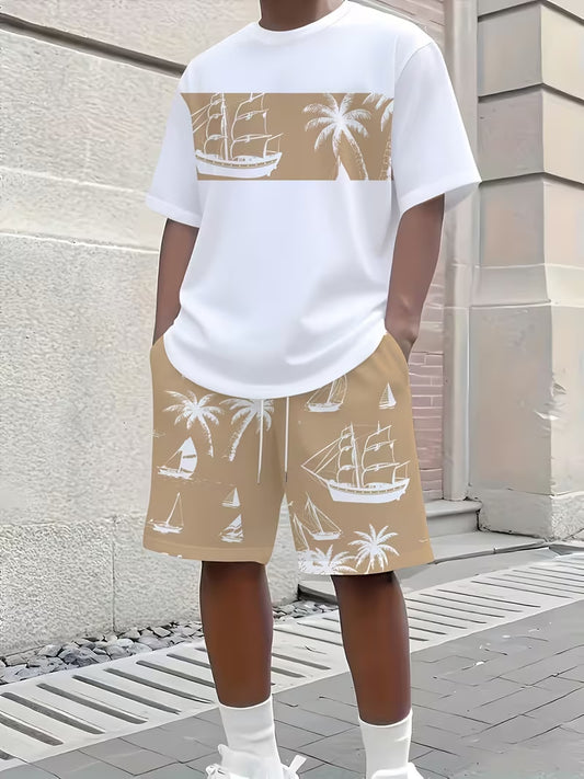 2026 Men's Short-Sleeved T-Shirt and Shorts Set
