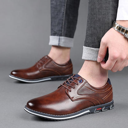 British Style Men'S Casual Business Formal Leather Shoes