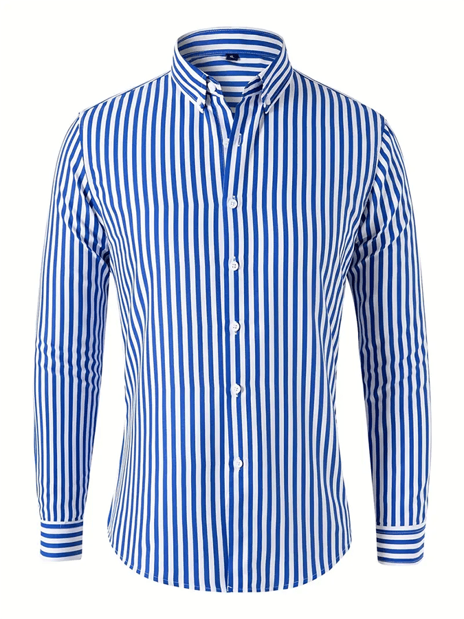 Men's Striped Business Casual Shirt