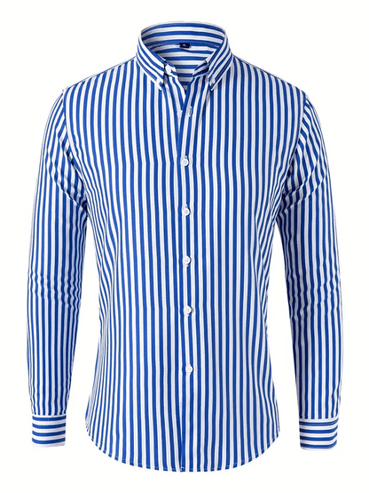Men's Striped Business Casual Shirt
