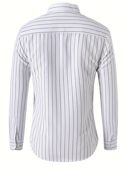 Men's Striped Business Casual Shirt