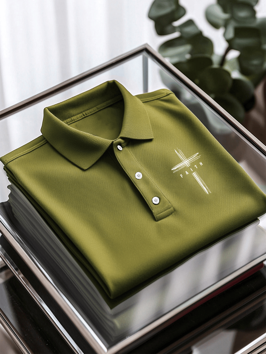Men's Faith Printed Casual Short Sleeve Polo Shirt
