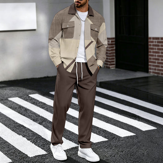 Men's Printed Shirt and Pants Set