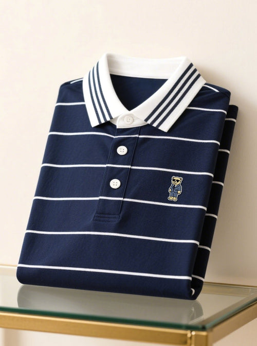 Men's Business Casual Button Short Sleeve Polo Shirt