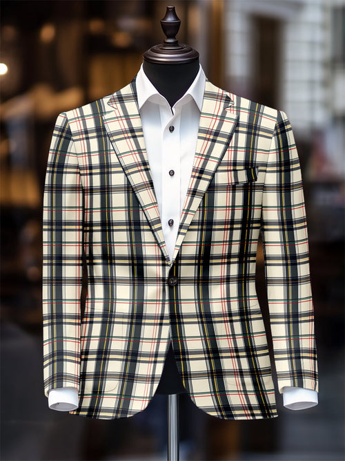 Men's Retro Casual Plaid Blazer