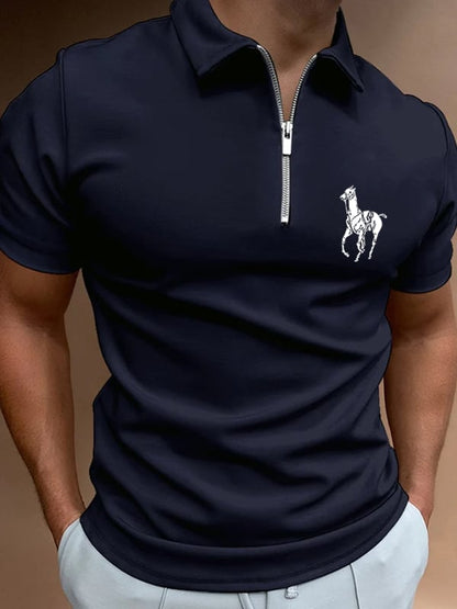 Casual Men'S Zipper Polo