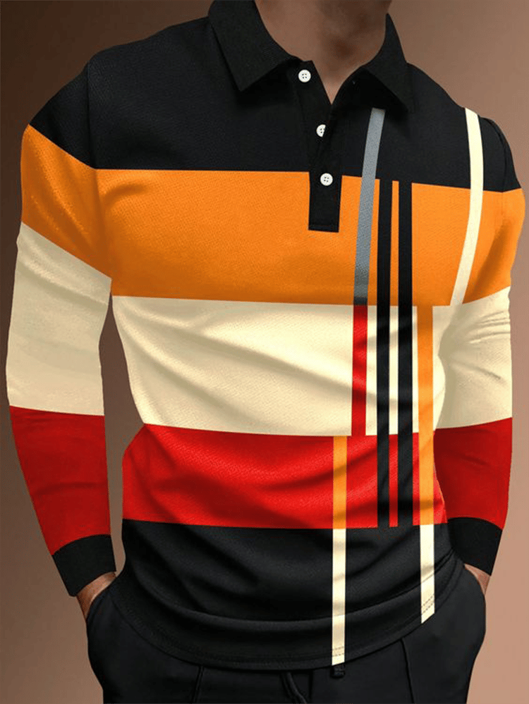 Men's Business Casual Striped Zip-Up Shirt